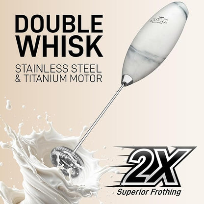 Zulay Kitchen Whisk Milk Frother with 4 Duracell Batteries - Powerful Handheld Foam Maker for Coffee, Lattes, Matcha, Hot Chocolate & Cappuccinos - Whip Creamy Froth in Seconds - Image 4
