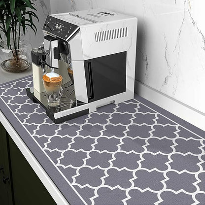 WISELIFE Dish Drying Mat Super Absorbent Drying Mat Large Dish Drying Mats for Kitchen Counter Easy Clean Dish Mat Kitchen Drying Mat18"x 36" Stylish Grey - Image 2