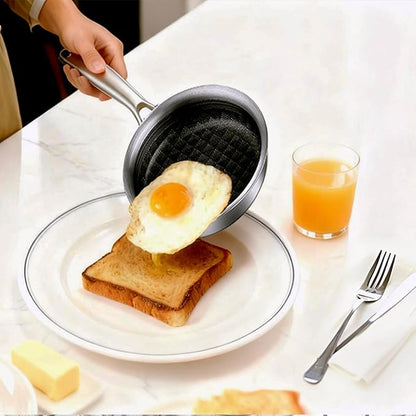 DELARLO 5.5inch Tri-Ply Stainless Steel Omelette Pans, Single Egg Frying Pan Nonstick Ceramic Frying Pan, Small Pan for Steak, Durable Pan, Induction Skillets, Compatible with All Cooktops, Up to 600℉