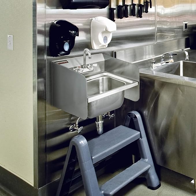 DuraSteel Stainless Steel Splash Guard for Sink & Fryer - 15" x 6" Wall Mount Shield for Deep Fryer Splash Guard Commercial - Stove Oil Splatter Protection Screen for Kitchen Area Safety & Hygiene
