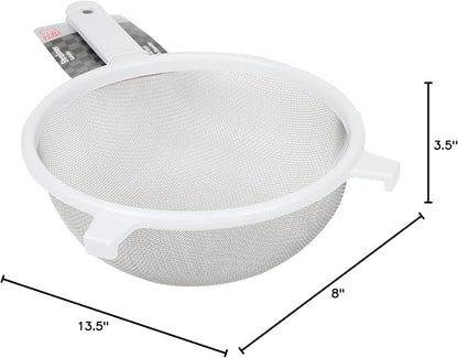 Chef Craft Classic Stainless Steel Mesh Strainer, 8 inch, White