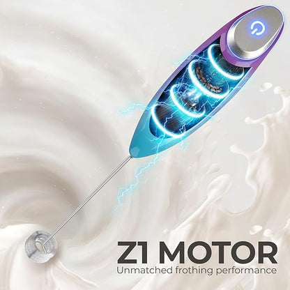 Zulay Kitchen Patented Tornado Triple Whisk Milk Frother with 4 Duracell Batteries – Handheld Foam Maker for Coffee, Lattes, Matcha & Hot Chocolate – Rich, Creamy Froth in Seconds - Borealis - Image 7