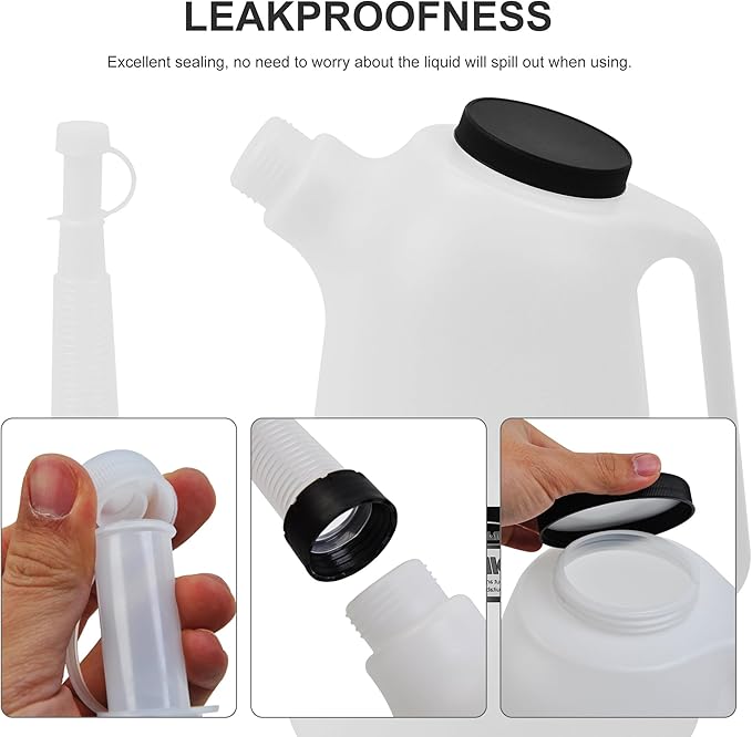 Oil Dispenser, 8 Quart, Translucent, Bottle with Spout Cap, Automotive Oil Container