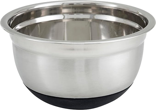 Winco Mixing Bowl with Silicon Base, 1.5-Quart, Stainless Steel, Black by Fonteme