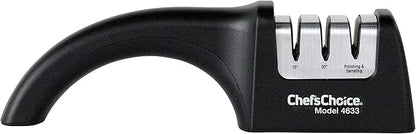 Chef'sChoice Professional Manual Knife Sharpeners AngleSelect for 15- and 20-Degree Straight-Edge and Serrated Knives with Diamond Abrasives Precise Angle Control & Compact Footprint, 2-Stage, Black - Image 4