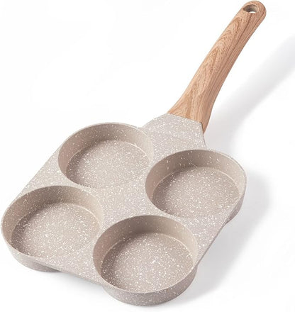 CAROTE Egg Pan Omelette Pan, 4-Cup Nonstick Granite Omelette Skillet - Pancake Pan and Healthy Egg Cooker Suitable for Gas Stove & Induction Cookware by CAROTE