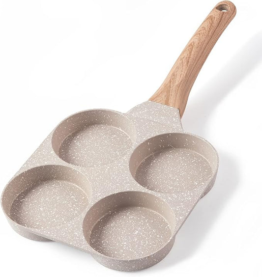 CAROTE Egg Pan Omelette Pan, 4-Cup Nonstick Granite Omelette Skillet - Pancake Pan and Healthy Egg Cooker Suitable for Gas Stove & Induction Cookware by CAROTE