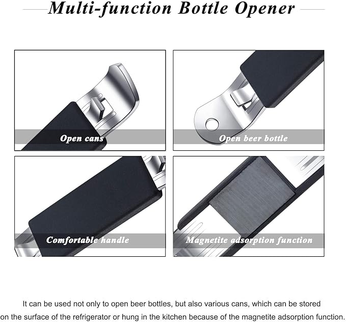 3 Pieces Magnetic Bottle Openers Can Opener Classic Beer Opener Stainless Steel Small Bottle Opener Can Tapper with Magnet for Camping and Traveling HANCELANT - Image 2