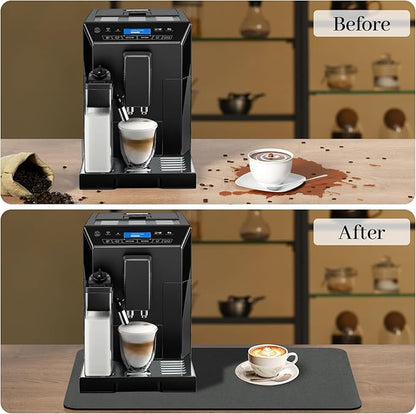 Bloss Coffee Bar Mat for Countertops, Grey Dish Drying Mat for Multiple Usage, Kitchen Counter Mat, Absorbent Hide Stain Rubber Backed Dish Drying Pad / 16.1"x24.1" - Image 3
