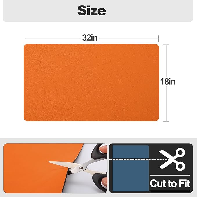 Ecotrim - Dish Drying Mat for Kitchen Counter | Coffee Bar Mat for Countertops | Heat Resistant Drainer Mat with Non-slip Rubber Backed | Hide Stain Kitchen Absorbent Draining Mat | Orange 18"x32" - Image 6