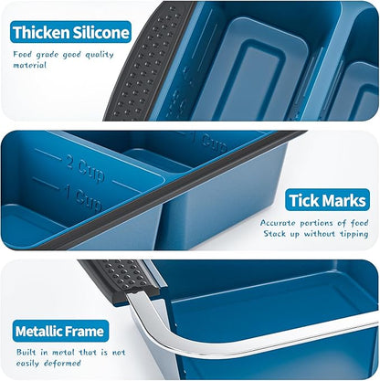 GORCI Silicone Freezer Tray With Lid, 4 Large 2 Cup Soup Freezer Molds, Soup Freezer Container for Meal Prepping, Large Ice Cube Tray， Perfect for Storing Leftovers, Sauces, Lasagna, 2-Pack - Image 7
