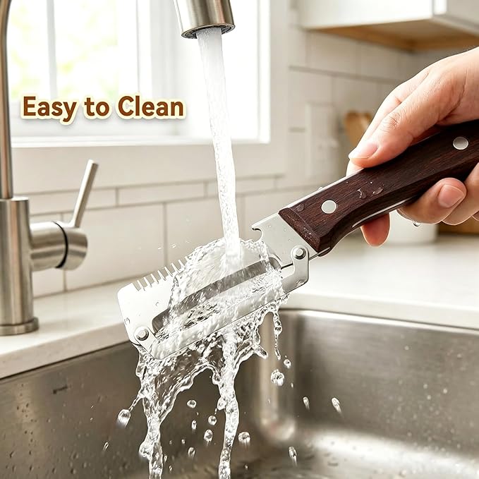 2PCS Multi-Functional Vegetable Peeler for Kitchen with Wooden Handle and Bottle Opener, 3 in 1 Stainless Steel Green Onion Slicer Kitchen Gadgets Tool for Fruit Veggie Potato Pumpkin Apple Carrot - Image 7