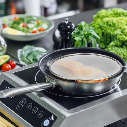 Stainless Steel Grease Splatter Screen for Frying Pan 8’’ Splatter Guard with Comfortable Grip Handle Pan Cover Cooking Protector Ultra Fine Mesh Prevents Oil Splatters and Messes for Frying Cooking - Image 4