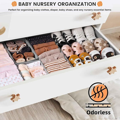 【FAMILY PACK】Drawer Organizer Clothes, 20 Pack Dresser Organizer Bins for Baby Clothes - Underwear Bra Sock Organizer - Fabric Closet Organization and Storage Dividers for Nursery Bedroom Dorm - Image 5