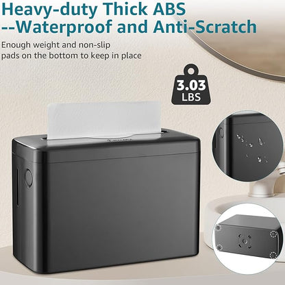 Multifold Paper Towel Dispenser Countertop, Heavy Duty Wide-Design, 300-Sheet Large Capacity Black Paper Towel Holder, Compatible with Tork, AmazonCommercial, Kleenex, Scott, Pacific Multifold Towels - Image 5