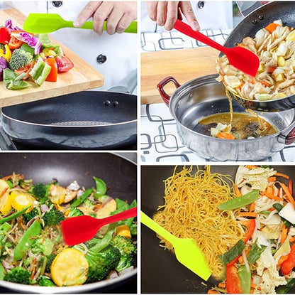 Silicone Spatulas, 11 inch Rubber Spatula Heat Resistant Seamless One Piece Design Non-Stick Flexible Scrapers Baking Mixing Tool (4 Piece) - Image 4