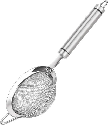 304 Stainless Steel Fine Mesh Strainers for Kitchen, Colander-Skimmer with Handle, Sieve Sifters for Food, Tea, Rice, Oil, Noodles, Fruits, Vegetable by SUNWUKINKitchenmasterhome