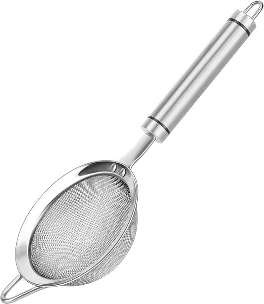 304 Stainless Steel Fine Mesh Strainers for Kitchen, Colander-Skimmer with Handle, Sieve Sifters for Food, Tea, Rice, Oil, Noodles, Fruits, Vegetable by SUNWUKINKitchenmasterhome
