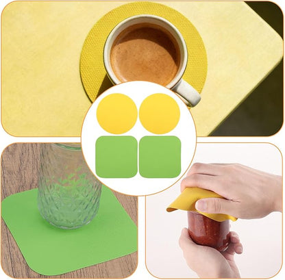 4pcs Rubber Jar Opener, 2 Round & 2 Square Rubber Bottle Opener Pads Non-Slip Texture Jar Lid Remover for the Elderly & Users with Weak Hands - Image 7