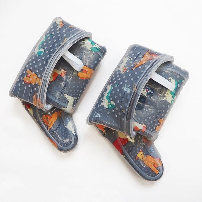 Oven Mitts Set of 2 with Transparent Clear Silicone Shell and Nice Dog Printing Cotton Lining, Heat Resistant to 500 F Kitchen Oven Gloves Pot Holder for Cooking (Gray) - Image 4