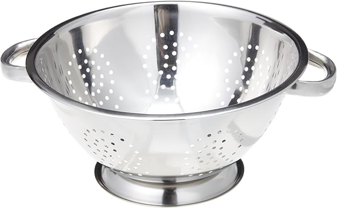 EXCELSTEEL Heavy Duty Stainless Steel Colander 5 Qt | Easy Grip Handles | Self-Draining Base | Mirror Polished | Dishwasher Safe | Pack of 1 by EXCELSTEEL