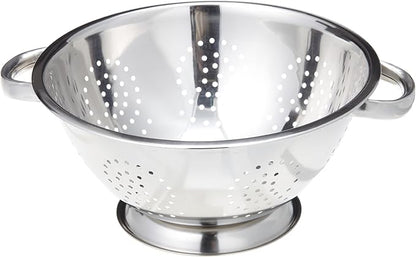 EXCELSTEEL Heavy Duty Stainless Steel Colander 5 Qt | Easy Grip Handles | Self-Draining Base | Mirror Polished | Dishwasher Safe | Pack of 1 by EXCELSTEEL