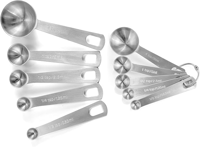 husMait Stainless Steel Measuring Cups & Spoons - 10 Piece Heavy Duty Measuring Cups & Spoons Set for Dry Foods, Spices or Liquids - Image 2