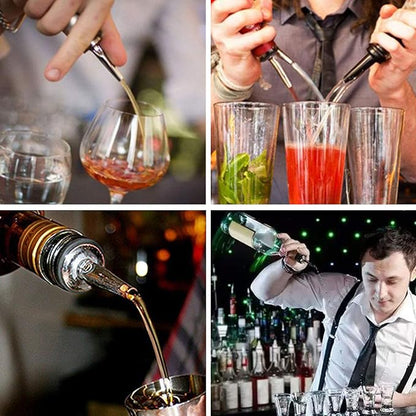 6PCS Liquor Bottle Pourers, Stainless Steel Olive Oil Spouts, Bottle Pourers for Alcohol, Olive Oil, With Dust Caps Liquor Pour Spout