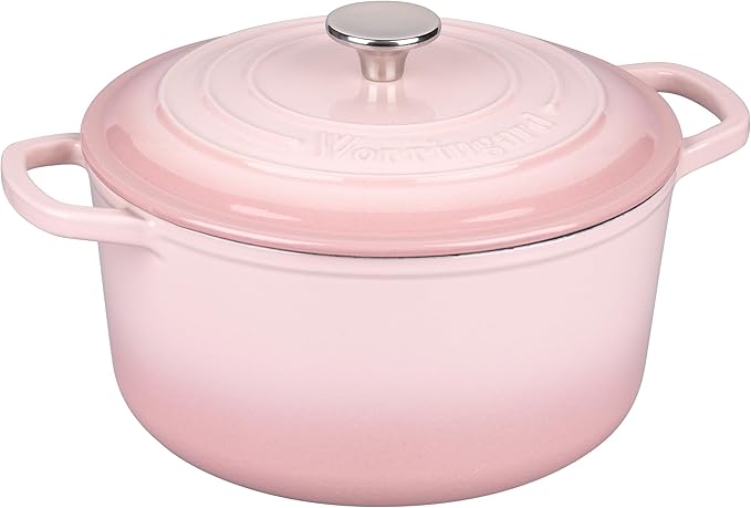 VORRINGARD Enameled Cast Iron Dutch Oven Pot with Lid, for Sourdough Bread Baking, Round Dutch Ovens, 4.5 Quart, Pink - Image 6