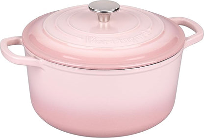 VORRINGARD Enameled Cast Iron Dutch Oven Pot with Lid, for Sourdough Bread Baking, Round Dutch Ovens, 4.5 Quart, Pink - Image 6