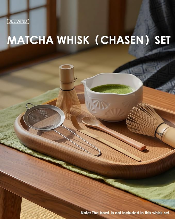 Bamboo Matcha Whisk Set with 2-pack 100% Natural Bamboo matcha Whisk,Sifter,Tea Scoop and Tea Spoon，Handcrafted Traditional Japanese Chasen, Matcha Kit for Authentic Matcha Tea Preparation - Image 8