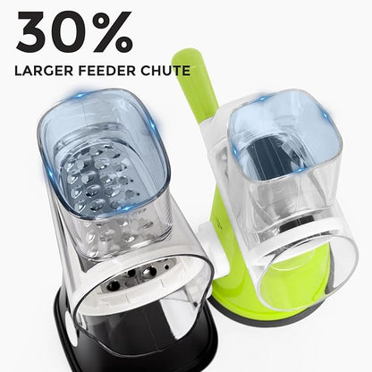 X Home 5-in-1 Rotary Cheese Grater for Kitchen, Upgraded Hand Crank Shredder with Stronger Suction Base & Multifunctional Drum Blades, for Cheese, Vegetables and Nuts, Easy to Use and Clean, Black - Image 4