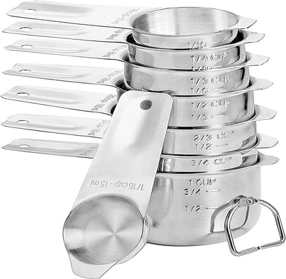DOTINGHUX 8 Pcs Stainless Steel Measuring Cups Set, Kitchen Measuring Cup for Cooking and Baking by DOTINGHUX