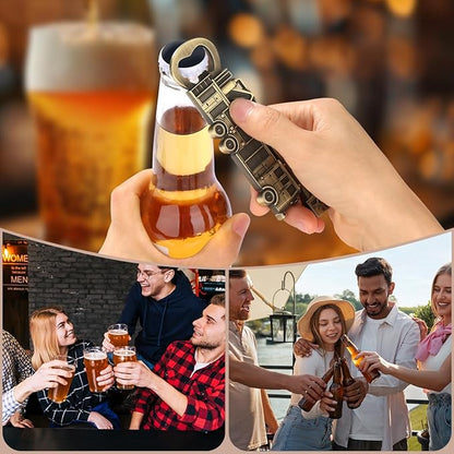 Fire Truck Bottle Opener – Firefighter Gifts for Men, Dad, Grandpa – Bronze Fire Truckt-Shaped Bar Accessory with Gift Bag – Perfect for Birthday Fathers Day Christmas BBQ Camping