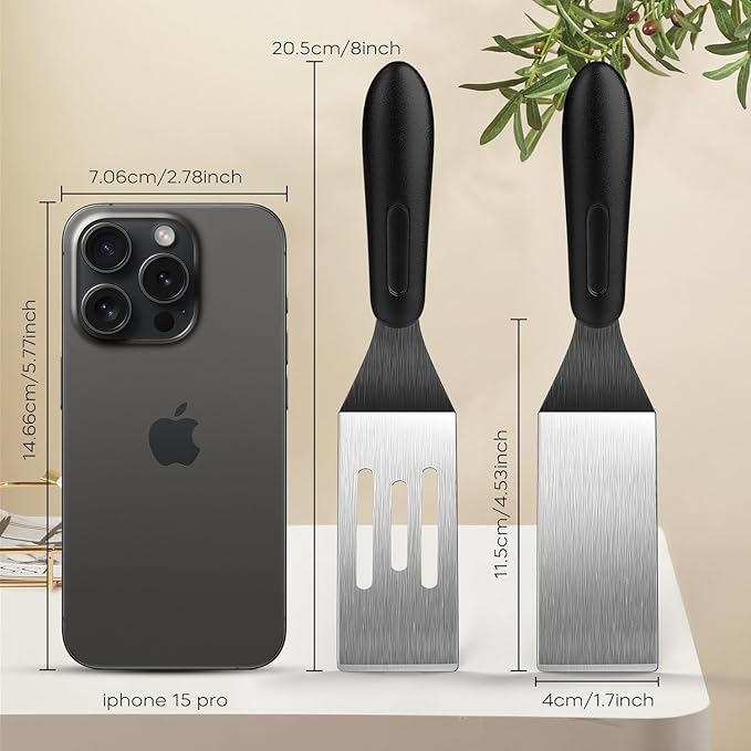 Small Spatula 4 PCS, Mini Serving Spatula for Kitchen Use, Metal Spatula for Serving and Turning, Ideal for Pancakes, Brownies, Desserts, Cookie, Eggs or Small Pan