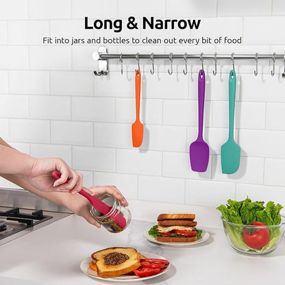 U-Taste Heat Resistant Silicone Spatula - 600ºF Hot-Proof Food Grade Kitchen Baking Bowl Scraper, Flexible and Sturdy Rubber Cooking Utensil for Mixing Scraping in NonStick Cookware (4 Pcs, Colorful) - Image 8