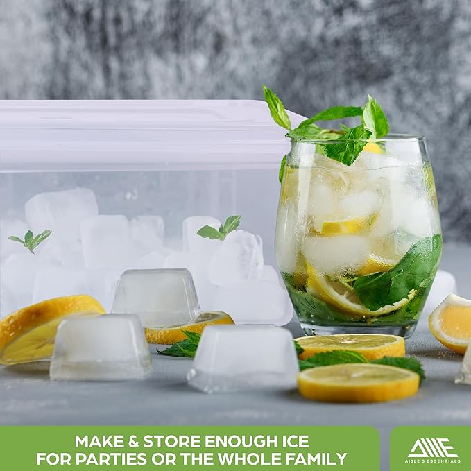 Ice Cube Tray Set – 4 Silicone Trays with Lids, Ice Bucket, Scooper & Tongs – Reusable BPA-Free Ice Maker for Freezer, Cocktails, Whiskey, Coffee, Baby Food & Kitchen Storage - Image 5