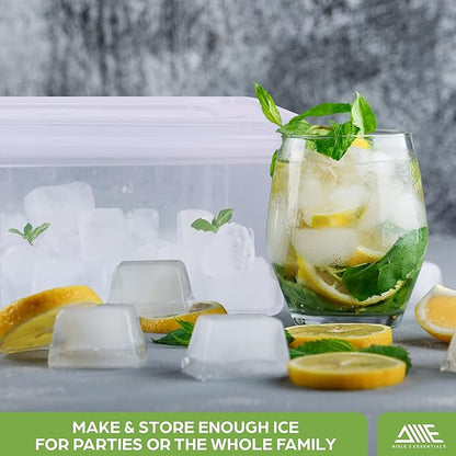 Ice Cube Tray Set – 4 Silicone Trays with Lids, Ice Bucket, Scooper & Tongs – Reusable BPA-Free Ice Maker for Freezer, Cocktails, Whiskey, Coffee, Baby Food & Kitchen Storage - Image 5