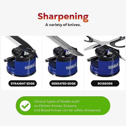 Knife Sharpeners for Kitchen Knives - Pocket Knife Sharpener Tool - Cuchillos para cocina - Kitchen Knife Sharpener with suction cup - Blade Sharpener - Small Knife Sharpening Kit - Image 4