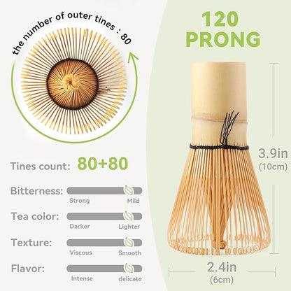 Bamboo Matcha Whisk 80/100/120 Prong, Traditional Japanese Chasen Matcha Stirrer -Authentic Japanese Bamboo Whisk For Matcha Tea (120prongs) - Image 4