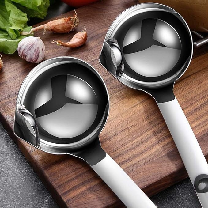 Stainless Steel Oil Separator Soup Ladle Gravy Food Fat Separator Skimmer Spoon Grease Strainer Separater Hot Pot Oil Filter Spoon For Home Kitchen And Cooking,Soup Colander 12 Inch - Image 8