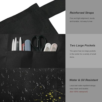 15 Pcs Adult Aprons Bulk with Pockets Adjustable Bib Chef Apron for Women Men Painting Cooking Crafting (S/L) - Image 3