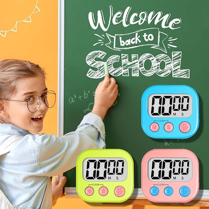 ZILLEEN 12 Pack Kitchen Timers for Cooking Digital Classroom Timers for Kids Teachers Blue Green Pink - Image 6