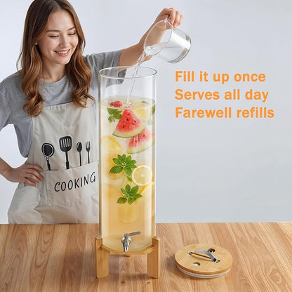 Beverage Dispenser,4.1 Gallon Glass Drink Dispenser with Stand,Glass water dispenser with Spigot, Large Drink Dispensers for Parties,Water Dispensers for Bar,Wedding,Restaurants 15L - Image 2