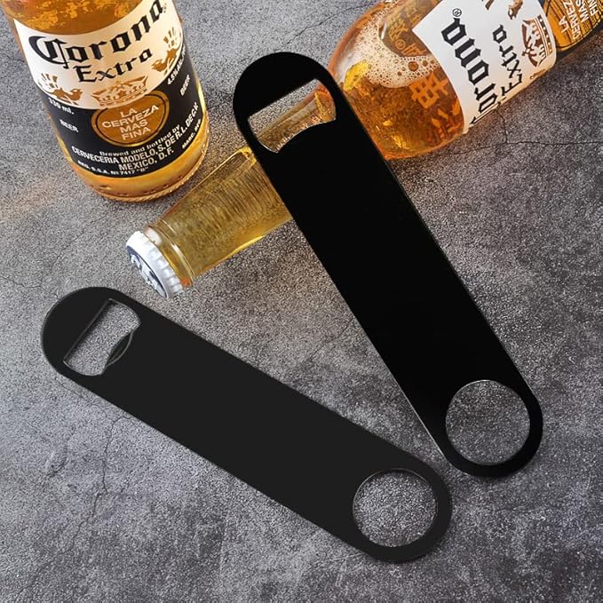 KTOJOY 4 PACK Stainless Steel Flat Bottle Opener, Beer Bottle Opener, 7inch, with Exquisite Packaging, for Kitchen, Bar or Restaurant, Black, - Image 5