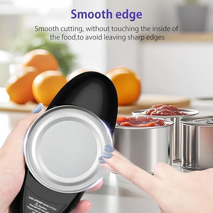 Electric Can Opener, Handheld One-touch Automatic Can opener, Smooth Edge Kitchen Gadget Can Openers Electric for Seniors with Arthritis - Image 6