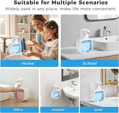 Automatic Foaming Soap Dispenser, 17oz/500ml Touchless Rechargeable with 4-Level Adjustable & IPX5 Waterproof - Level Display for Wall/Tabletop Use in Bathroom, Kitchen, White - Image 9