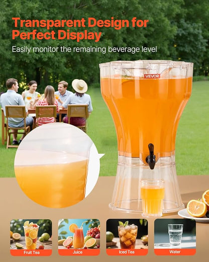 VEVOR Beverage Dispenser, 3.4 Gallon Drink Dispenser for Parties, Plastic Juice Dispensers with No-Drip Spigot, Iced Tea Lemonade Juice Water Dispensers, for Restaurants, Hotels, Parties - Image 4