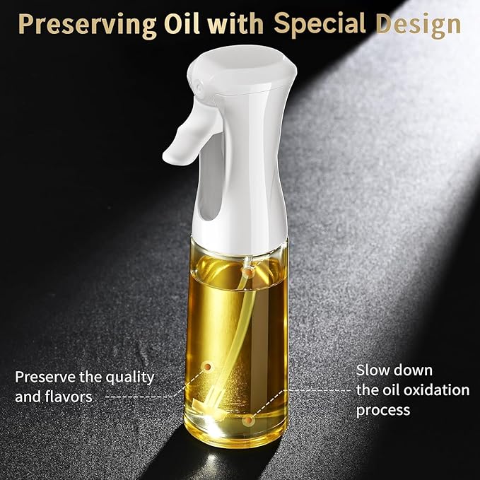 Oil Sprayer for Cooking- 200ml Glass Olive Oil Sprayer Mister, Olive Oil Spray Bottle, Kitchen Gadgets Accessories for Air Fryer, Canola Oil Spritzer, Widely Used for Salad Making, Baking, Frying,BBQ4 - Image 7