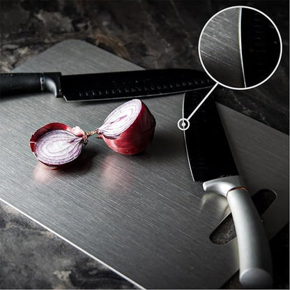 304 Stainless Steel Cutting Board for Kitchen, Non Toxic Cutting Boards Set, Dishwasher Safe and Knife Friendly Chopping Board for Meat Vegetable Fruit(15"x 11",13"x 9",10"x 6")